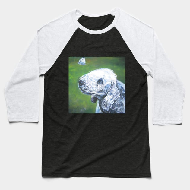 Bedlington Terrier Fine Art Painting Baseball T-Shirt by LASHEPARD